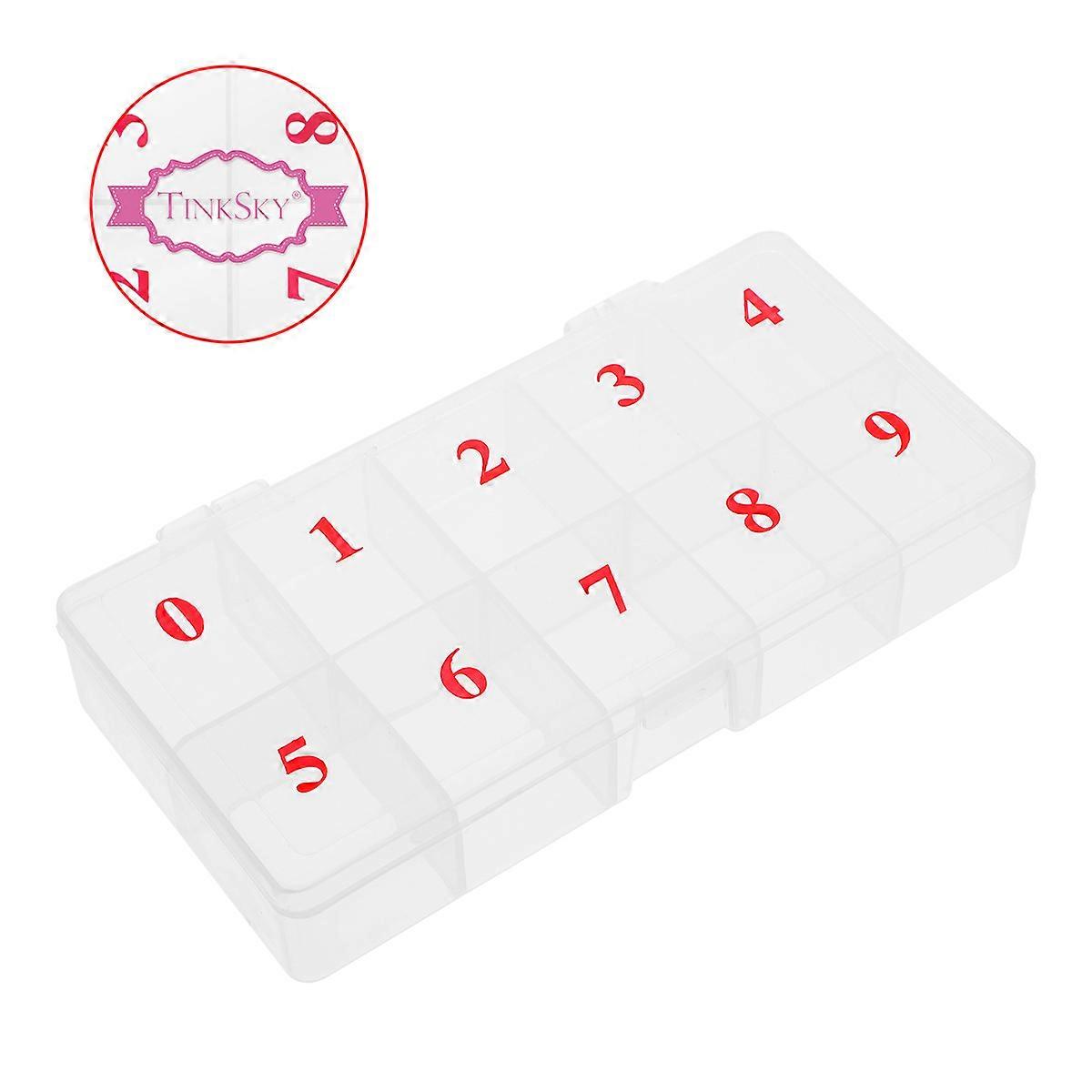 Artificial Nails Storage Box Tinksky Clear Plastic Rectangular Travel Craft Enthusiasts 1Pcs