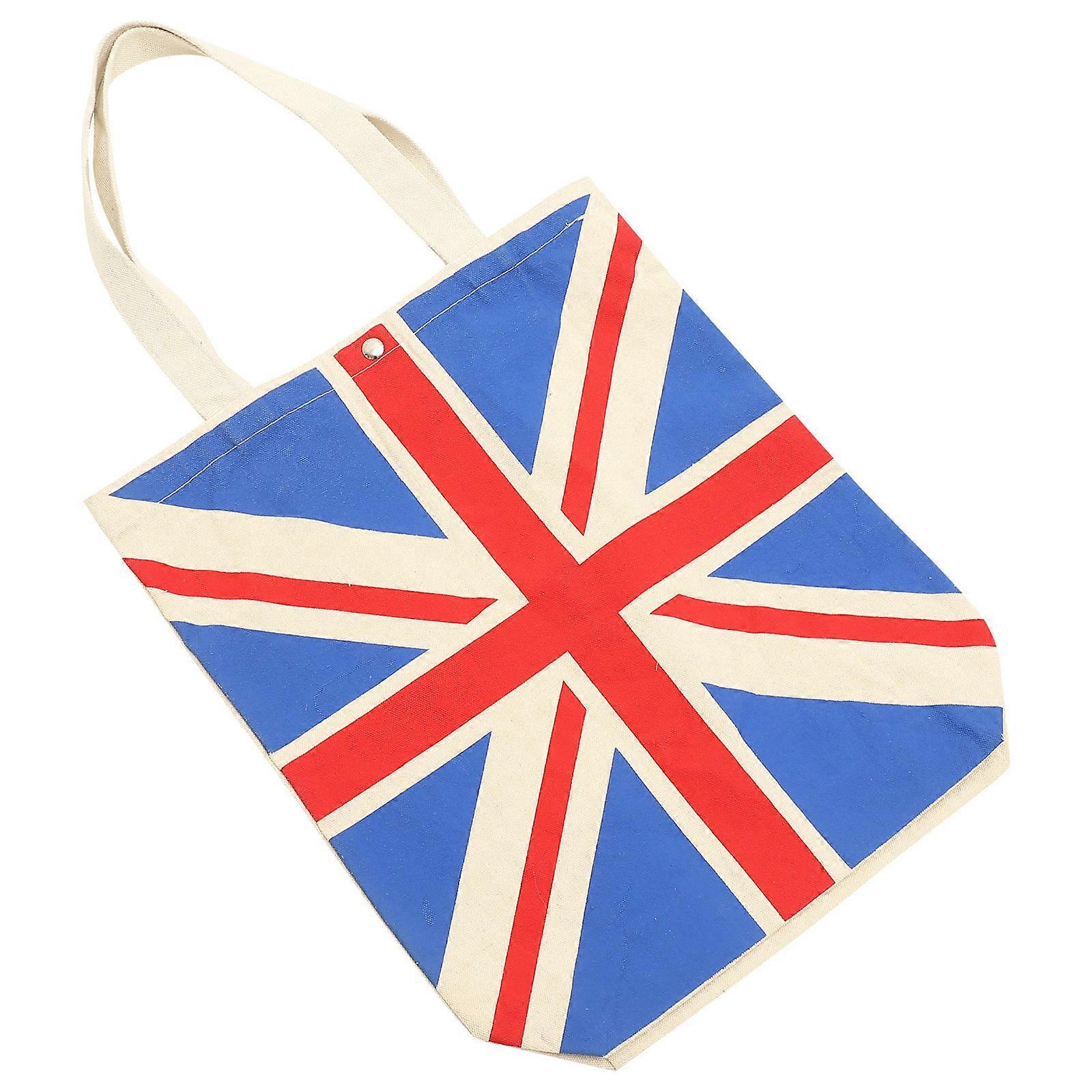 Blue Canvas Shoulder Bag for Storage Use Large Capacity Lightweight Portable Tote 12.5 x 15 inches