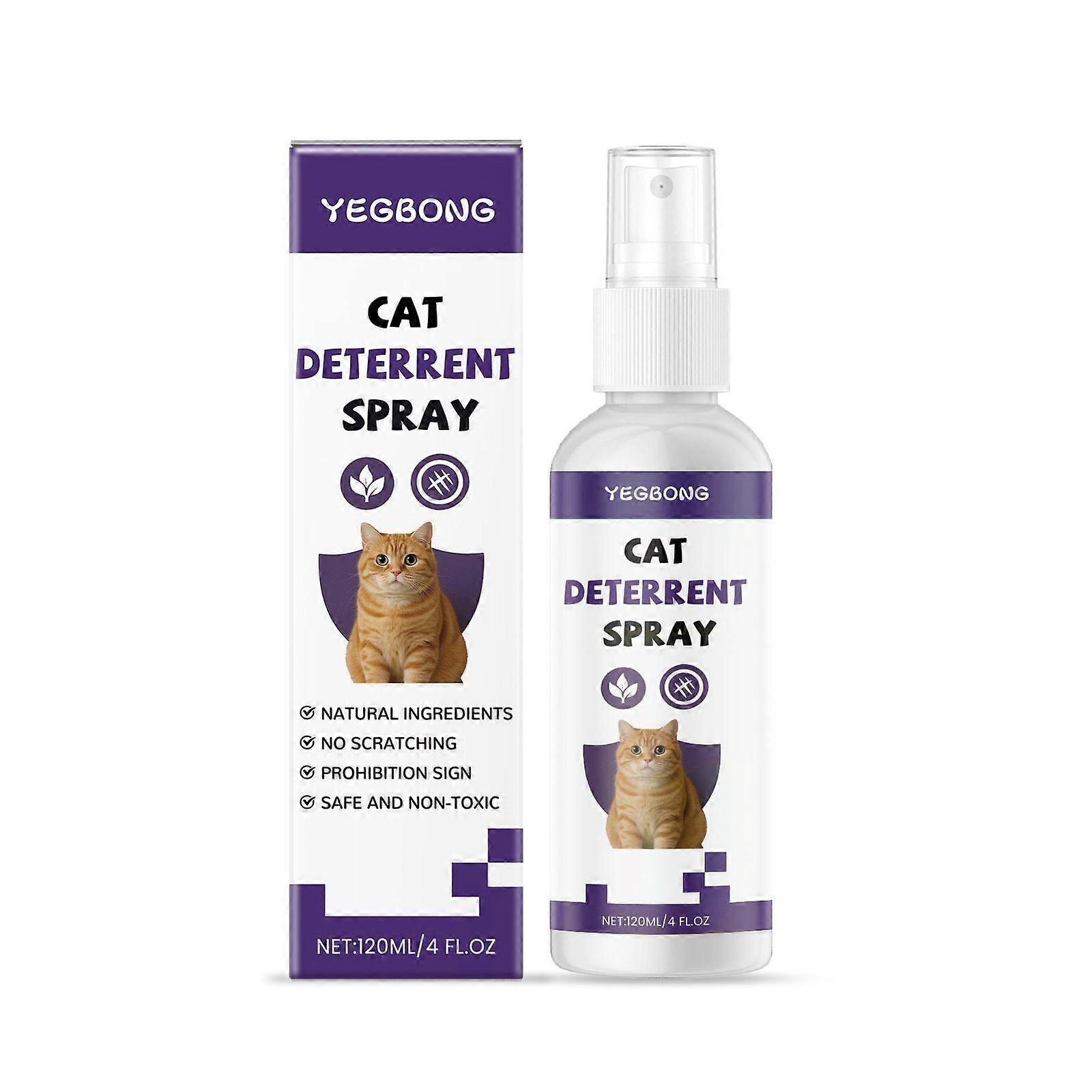 Cat Repellent Spray, 120ml Cat Deterrent Spray Indoor, Anti-Scratch Cat Spray, Natural Cat Deterrent Spray for Cats Training Aid, Protects Furniture f