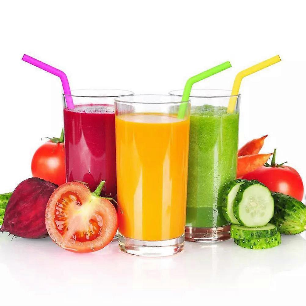 Reusable Silicone Straight Straws for Drinking Assorted Color Food Grade Safe and Comfortable 6 Pieces