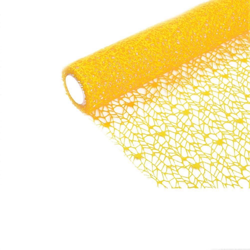Jacquard Net Mesh Gauze Net Yarn Curtain Performance Props School Project DIY Handmade Yellow 1Set