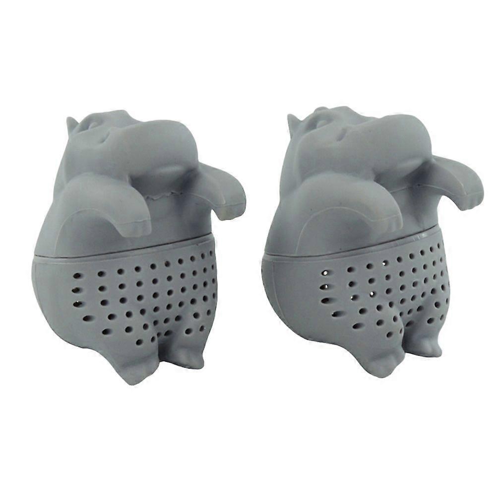 Hippo Silicone Tea Infuser Tea Loose Leaf Tea Strainer Filter Diffuser Kitchen Tools Gadgets (Grey)