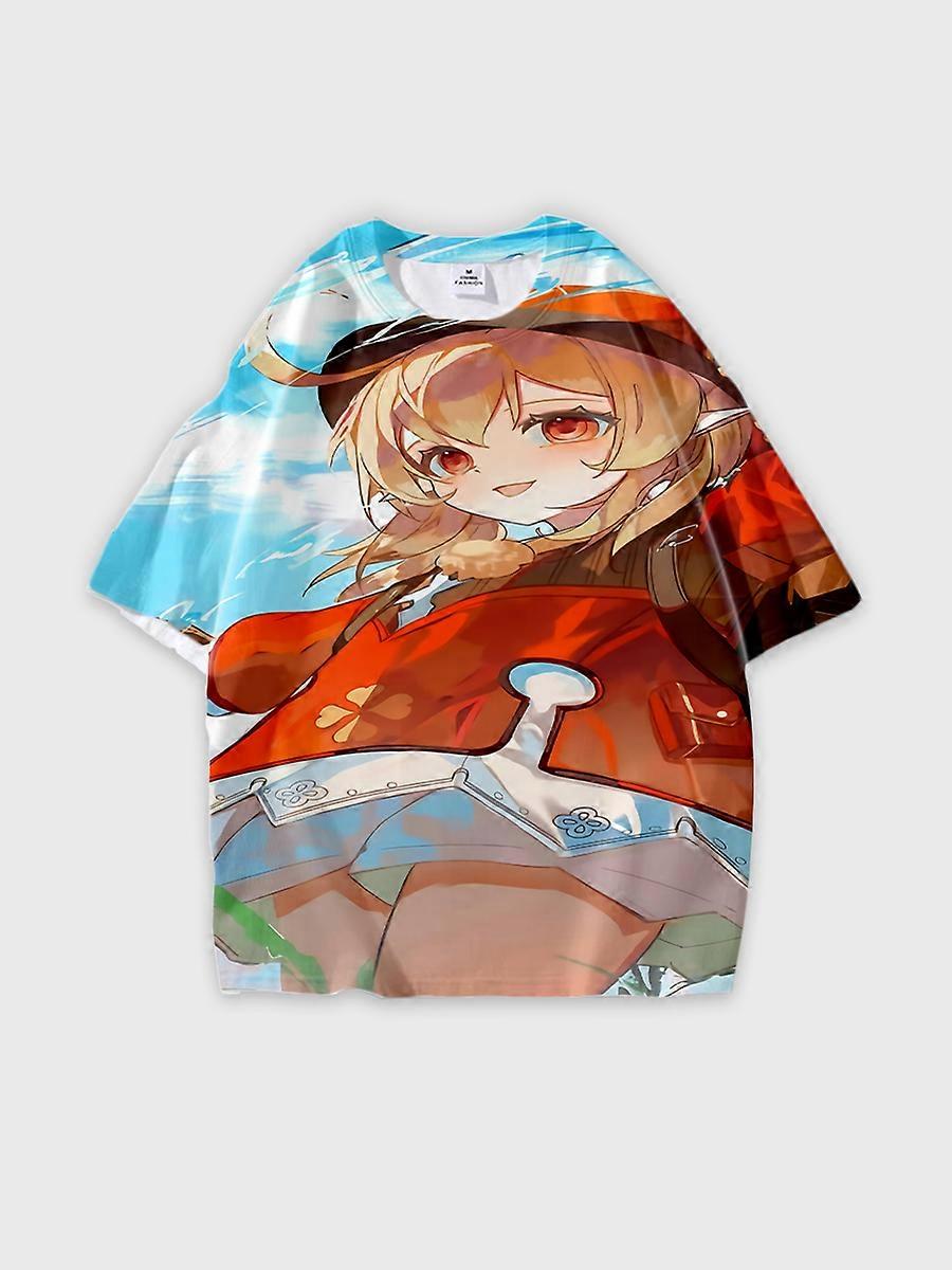 T-shirt round neck Role Pattern loose short sleeve K424