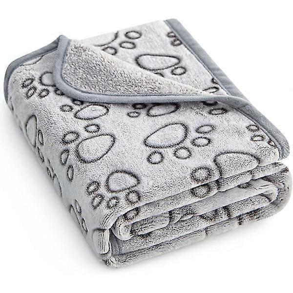 High Quality Soft Filled Dog Blanket with Cute Flannel Gray Paw Prints 40*32 inches