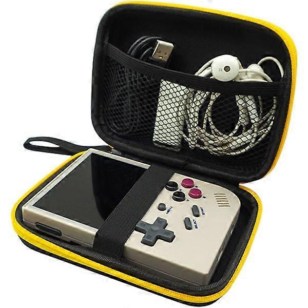 Hard carrying case for RG35XX handheld game console, EVA case compatible with RG353V/R36S, black