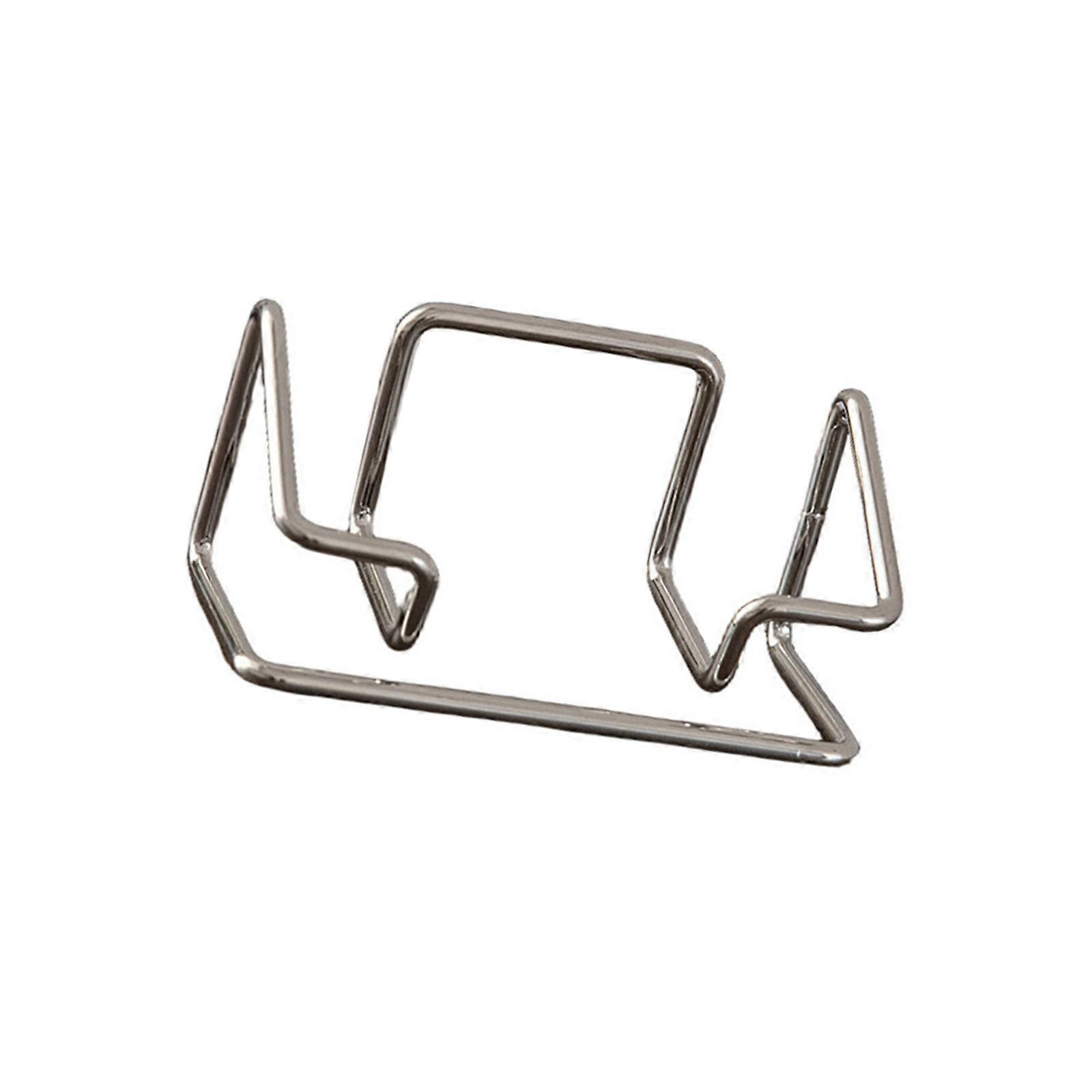 Metal Business Card Organiser Desktop Card Storage Stand Iron Wire Business Card Display Rack Hold 70 Sheets For Office Silver
