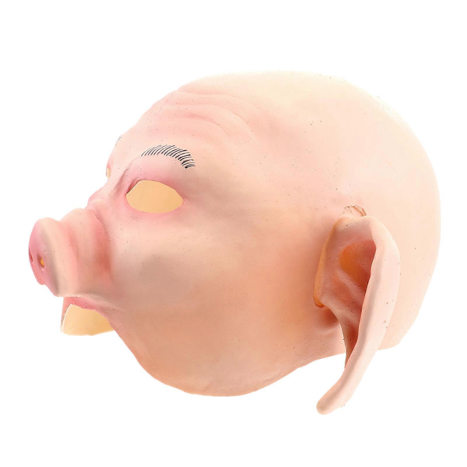 Animal Costume Mask Light Yellow Full Face Masquerade Prop for Halloween Dance Show Scary 1Set