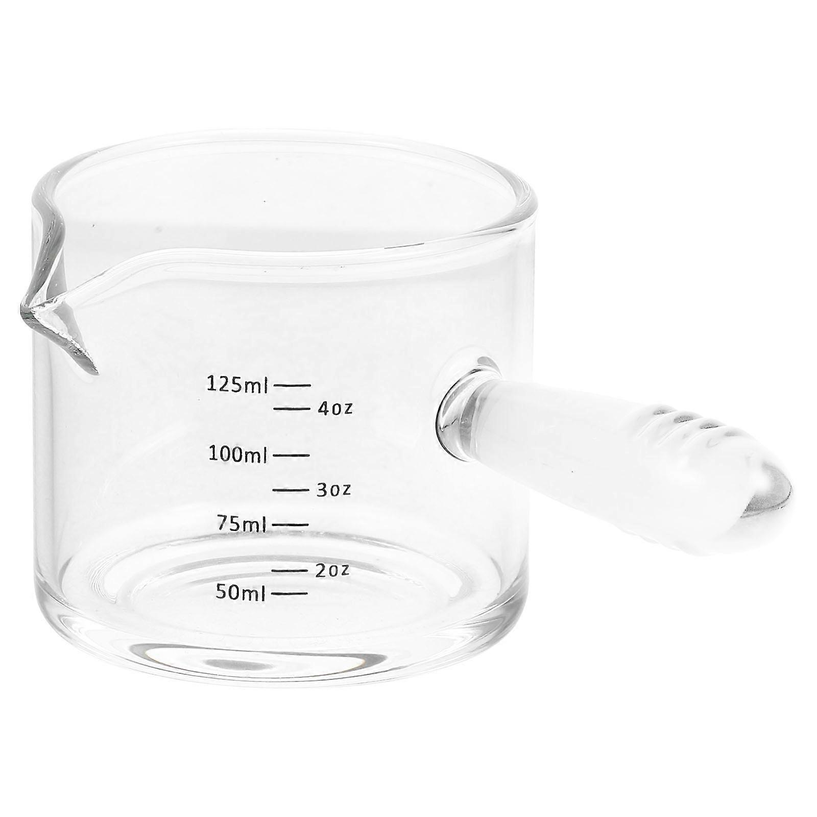 Glass Espresso Measuring Cup with Handle for Liquid and Sauce Pouring – Transparent Pitcher for Bars and Restaurants