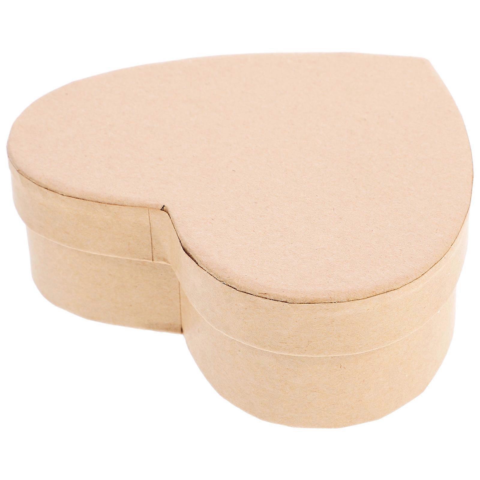 Heart Shaped Trinket Box Kraft Paper With Lid For DIY Enthusiasts Women 1Set