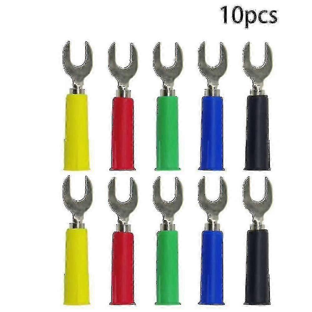 P4002 10pcs 5color Insert Type U Type And Y Type Insert Harpoon Welding Insert 4mm Banana Plug Spade UEF