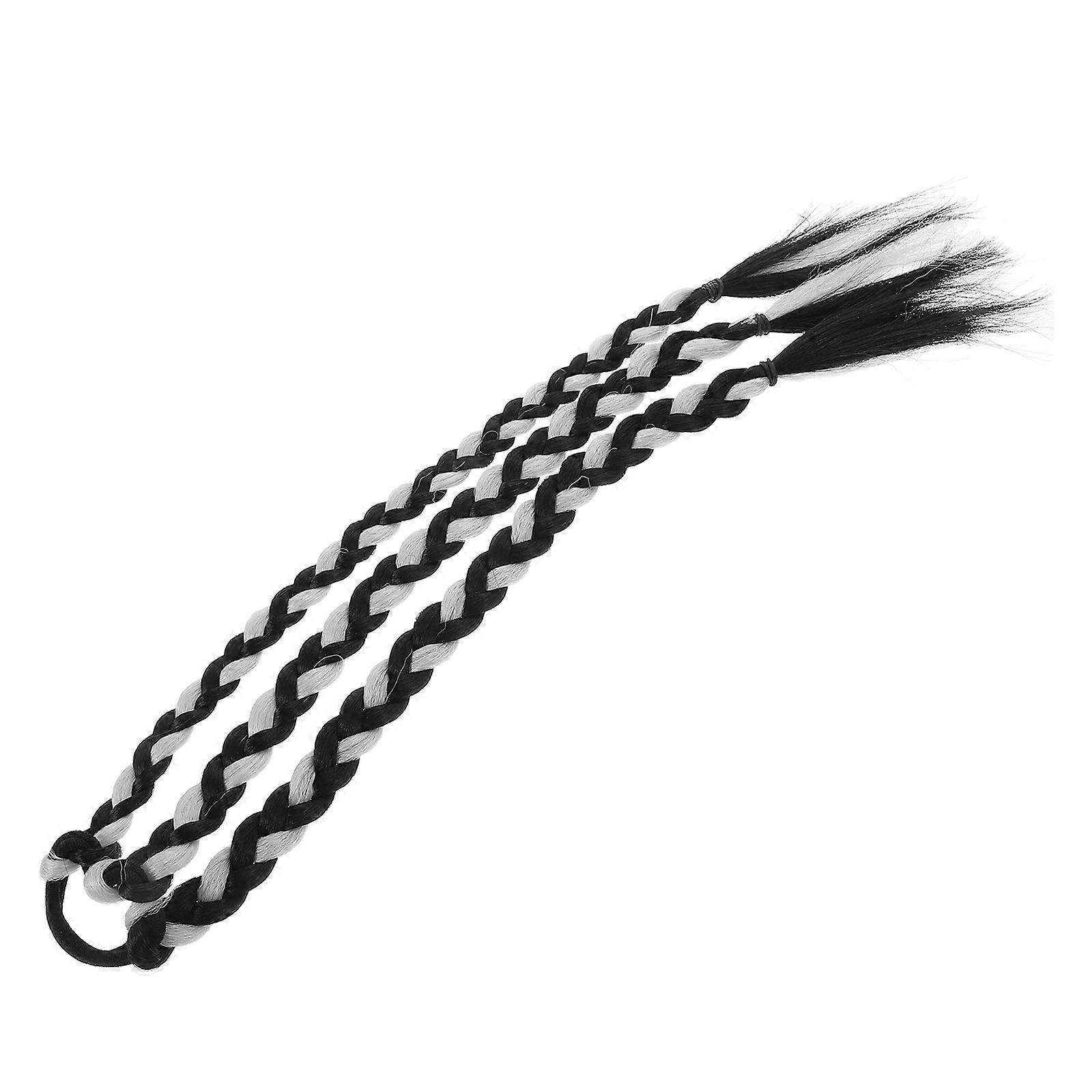 Pre Braided Ponytail Hair Extensions for Women in Light Grey High Temperature Wire Durable and Easy to Wear 70 Characters