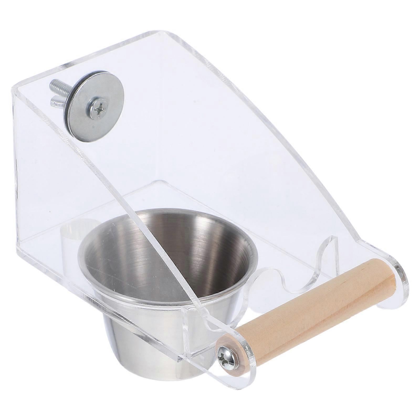 Automatic Parrot Feeder Transparent Spillproof Simple Design ABS Material 1Pcs