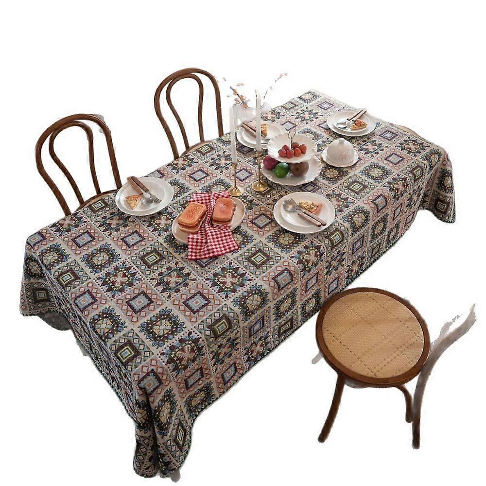 INF French Retro Checkered Tablecloth Elegant and Protective
