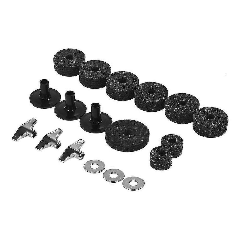 Pack Of 18 Pcs Drum Kit Accessories Set Cymbal Stand Felts Hi-hat Clutch Felts Hi Hat Cup Felts Cymbal Wing Nuts Cymbal Sleeves And Metal Gaskets Repl