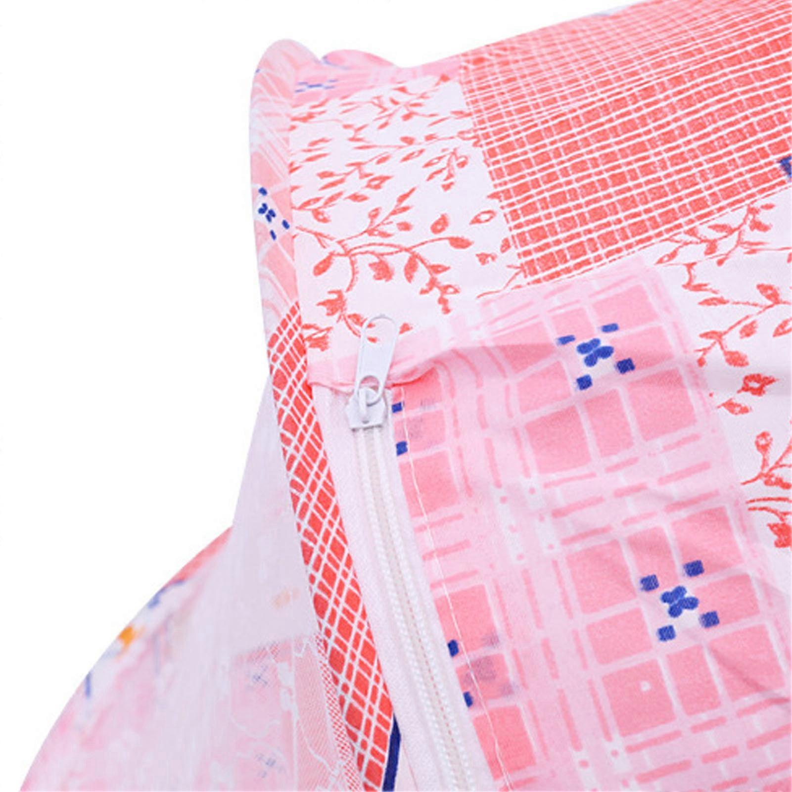 Baby Crib Net Folding Breathable Zipper Closure Free Installation Infant Bed Mesh Netting Pink 