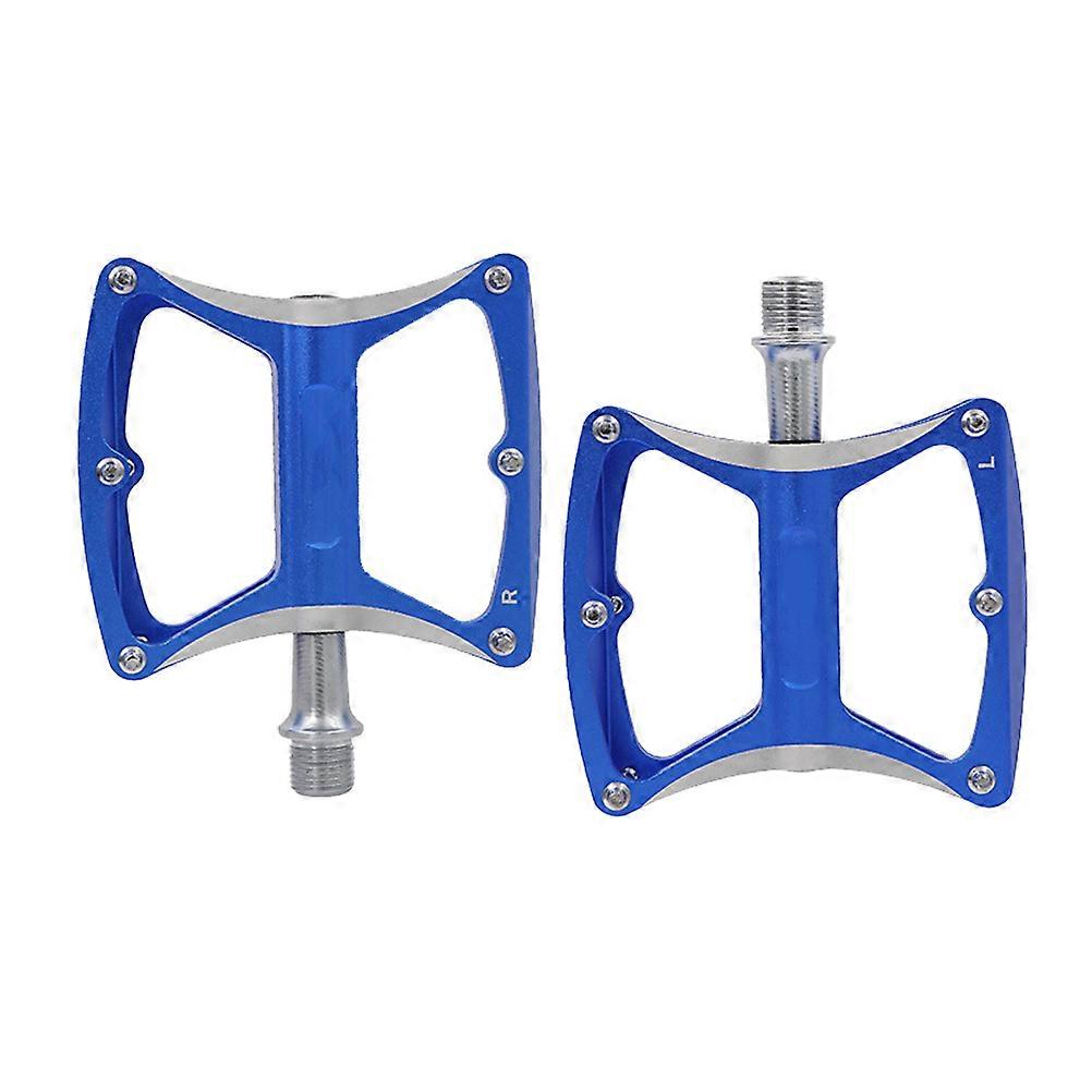 Bike Pedals Aluminium Alloy Cycling Treadle Non-slip For Bicycle 1 Pair Blue