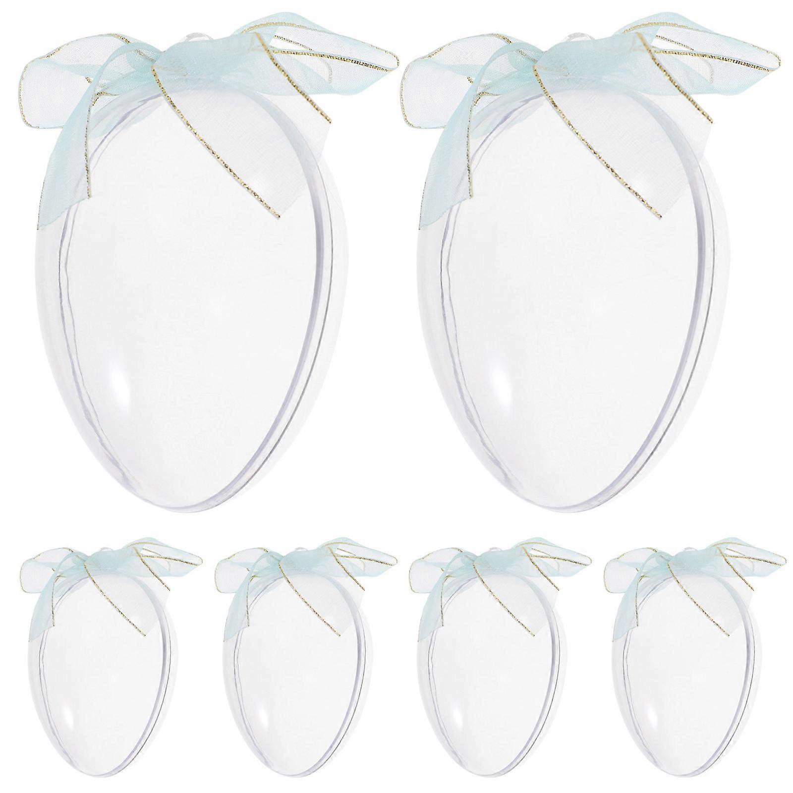 Retro 6Pcs Clear Egg Shape Candy Holder For Easter Celebrations And Family Gatherings With Fun Design