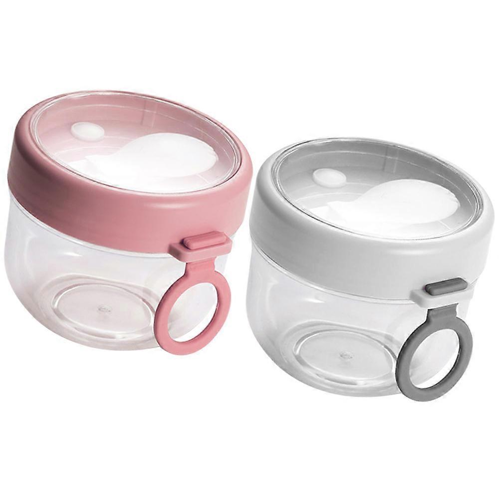 Yogurt Jars With Lids 2Pcs Overnight Oat Containers Portable Assorted Color For Travel Tight Seal Functionality