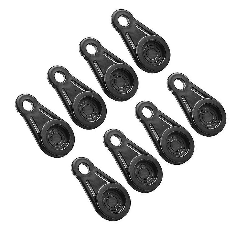 Awning Tent Clip 8Pcs Camping Tent Fixing Accessories Lightweight Black Durable For Outdoor Adventure