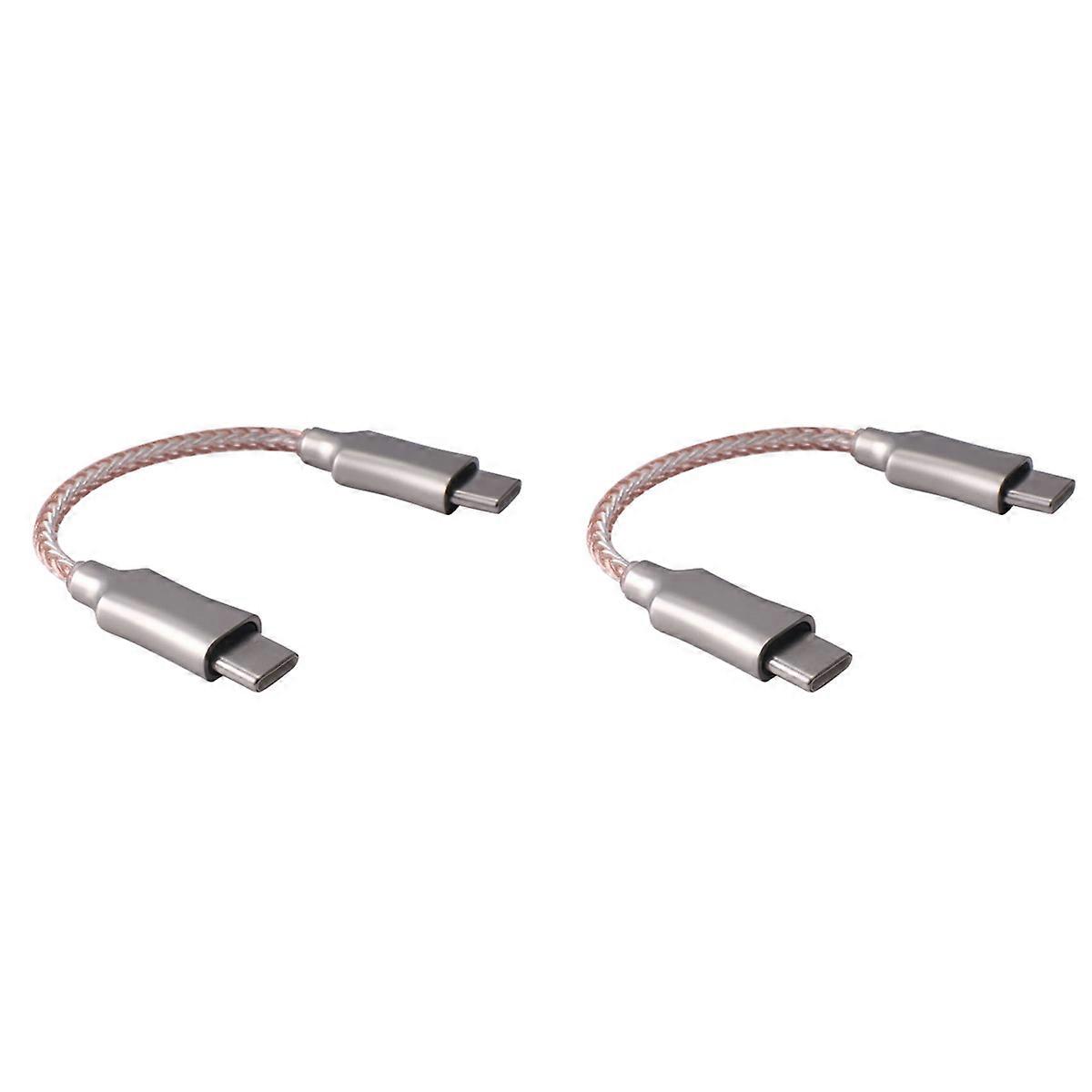 2X Portable Decoding Amp OTG Cable Type-C to Type-C Recording Line 8-Core Audio Cable for HiFi Headp