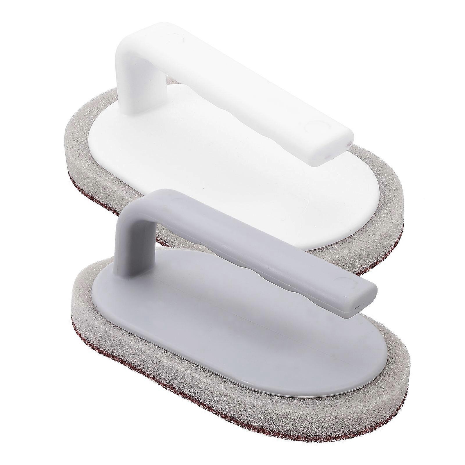 Scrubbing Brush Dish Scrubber Brush White Abs Material For Homeowners 14.00X8.00X5.00CM Rust Removal 2Pcs