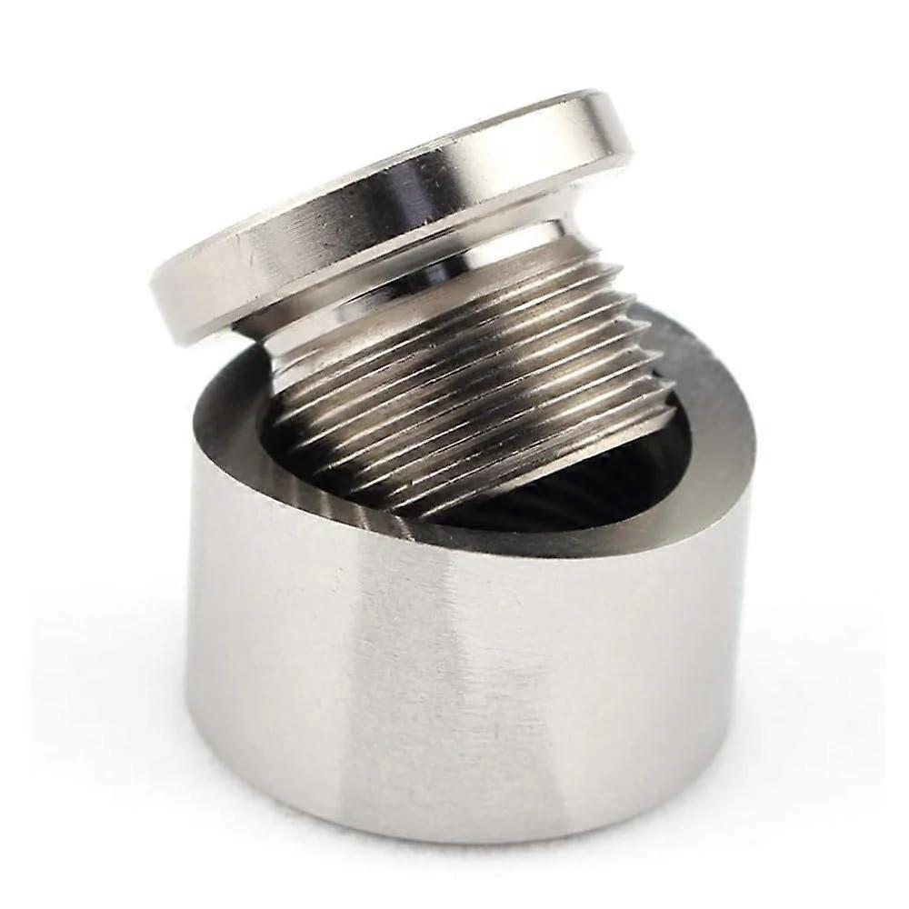 SS304 hex plug and serrated base nut for lambda sensor, SS304 welded nut adapter for oxygen sensor installation, M18*1.5 silver. Ref: 5467