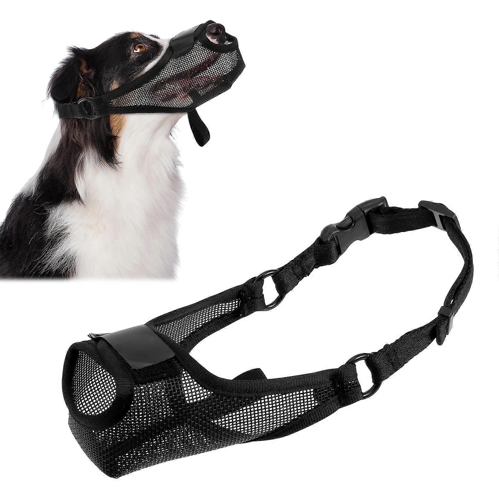 Medium Dog Muzzle, Soft Mesh Muzzle with Front Opening, Training Muzzle for Dogs to Prevent Biting and Chewing (Medium, Black)