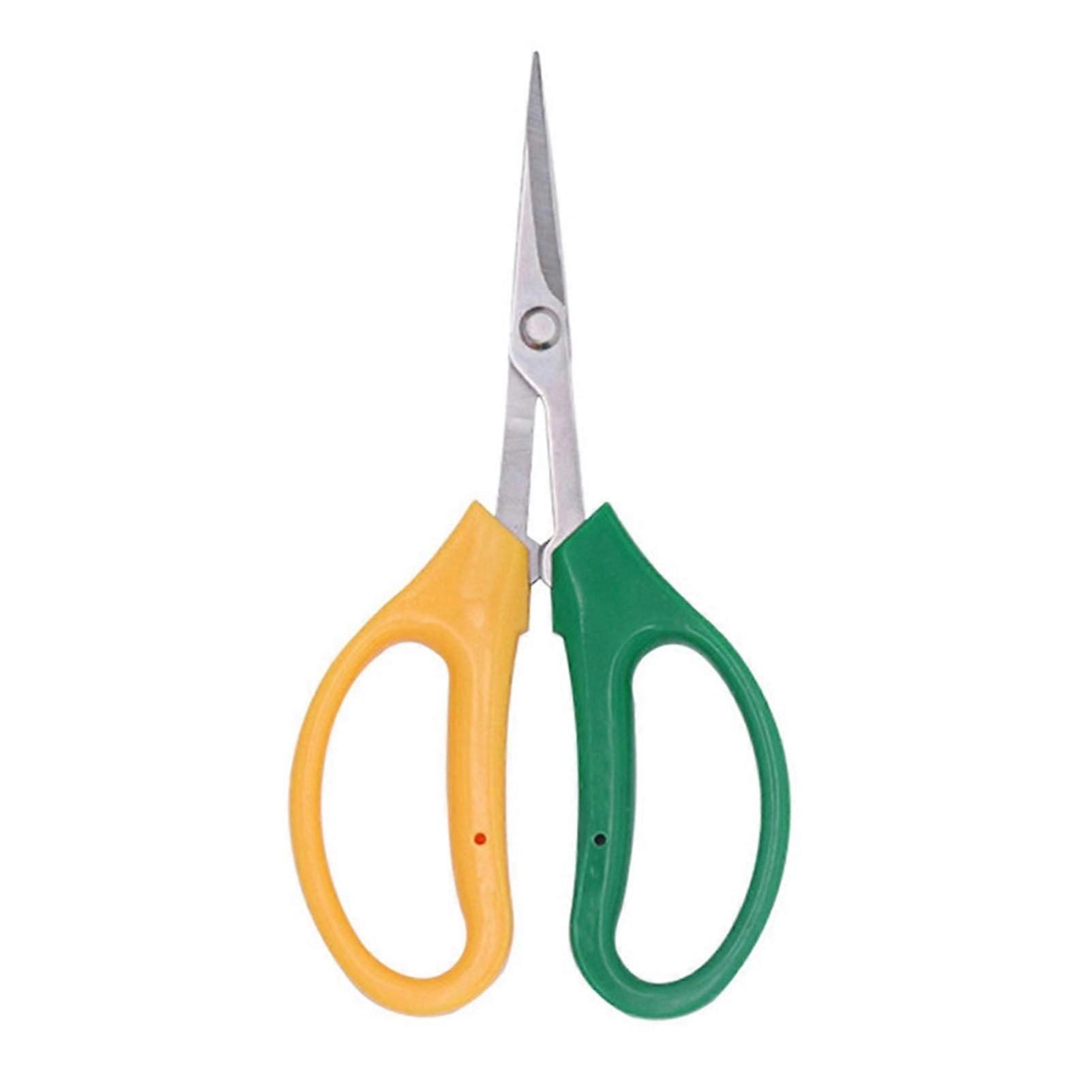 Stainless Steel Shear Trimming Scissors with Soft Handle Multi-functional Garden Clippers with Tilted or Straight Head for Garden Pruning Fruits Picki