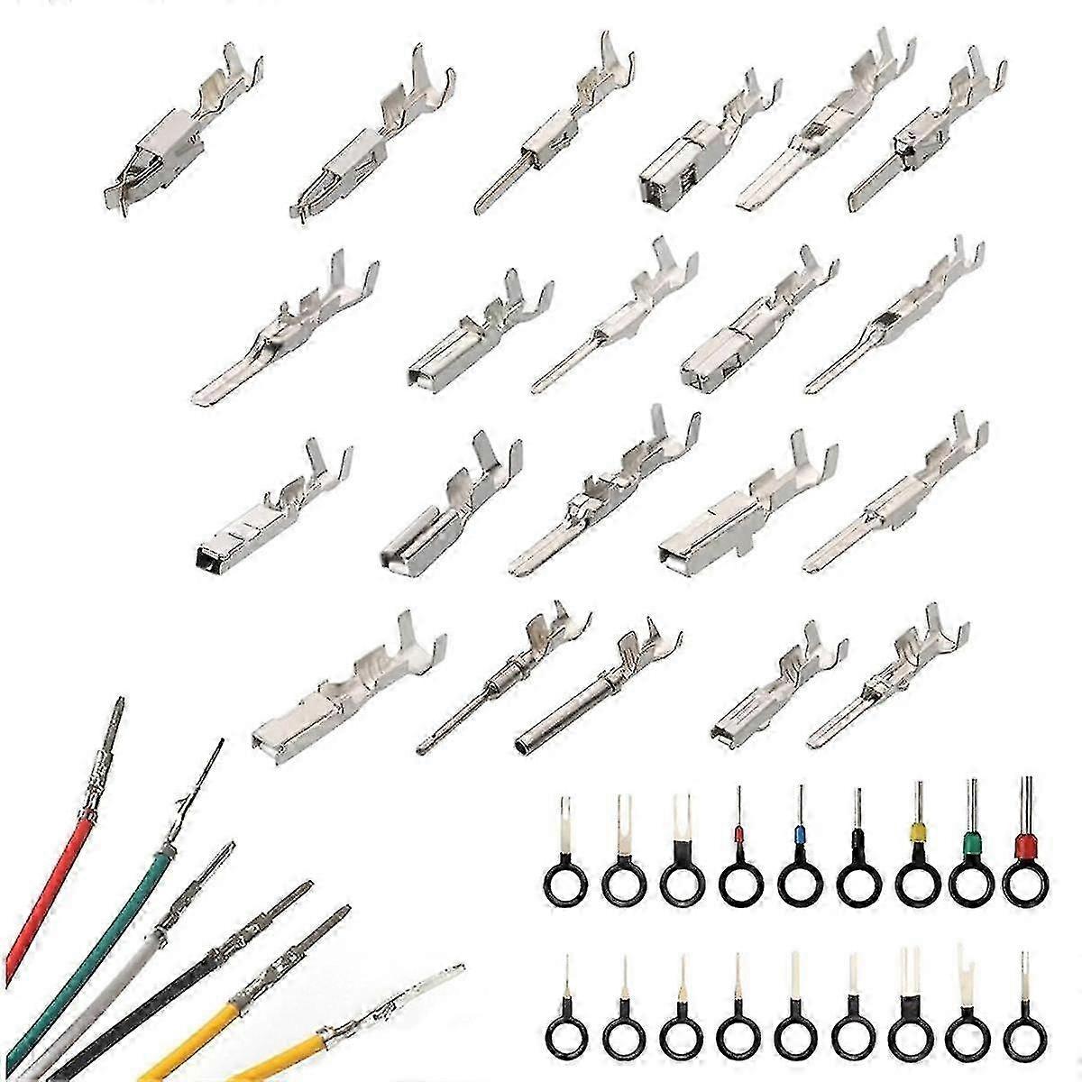 340pcs 1/1.5/1.8/2.2/2.8/3.5mm Terminal Pins Wire Harness Pin Male Female Automotive Electrical Connector Kit Car Wire-good