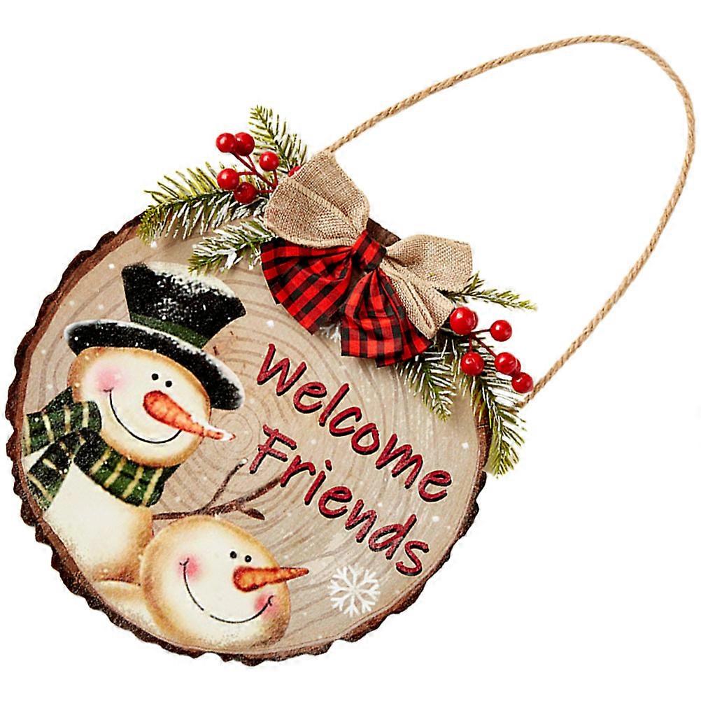 Rustic Style Christmas Pendant Wooden Door Decoration For Cheerful Occasions With Unique Functions 1Pcs