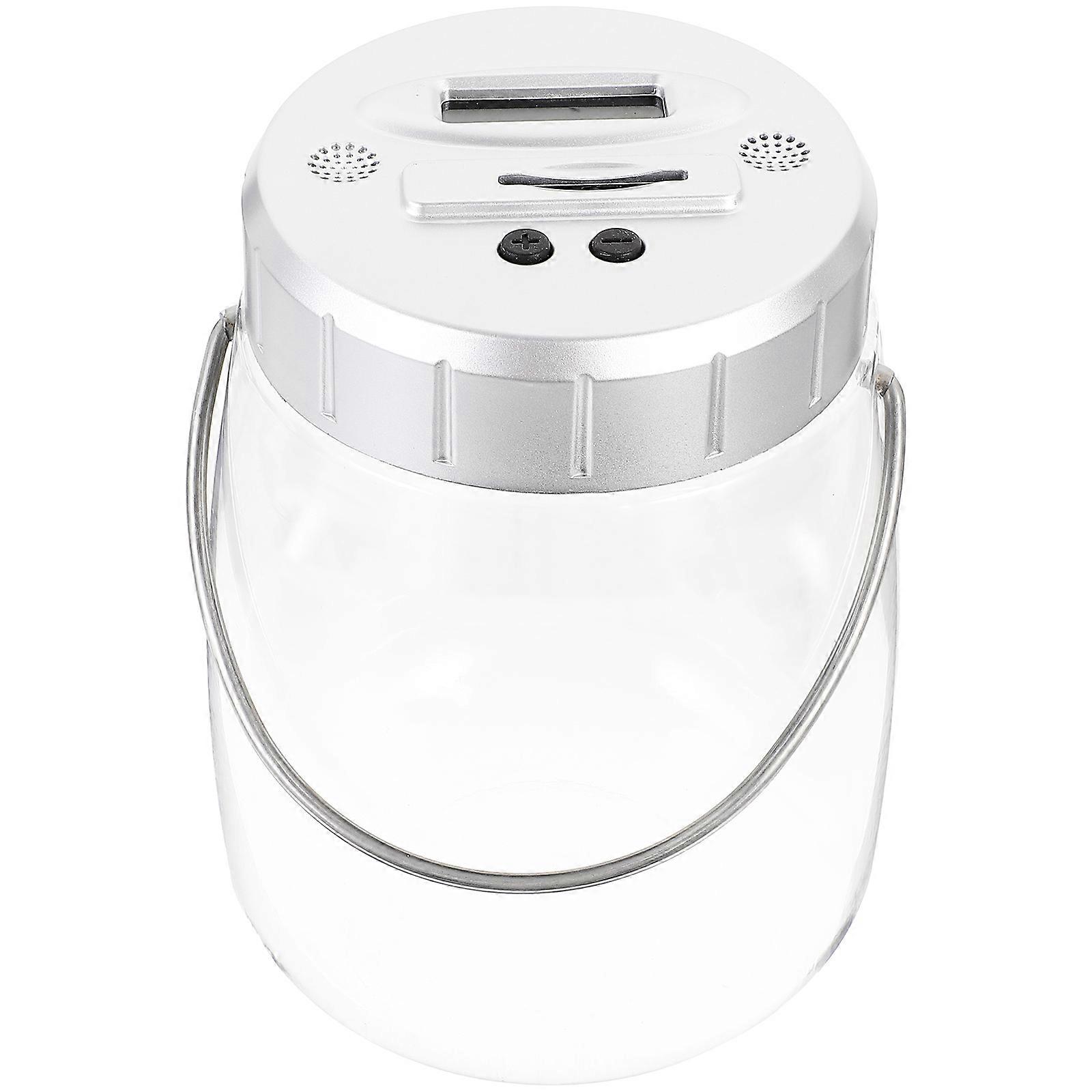 Digital Coin Counter Jar For Kids And Families 19.3X14CM Silver Electronic Money Storage Device 1Set