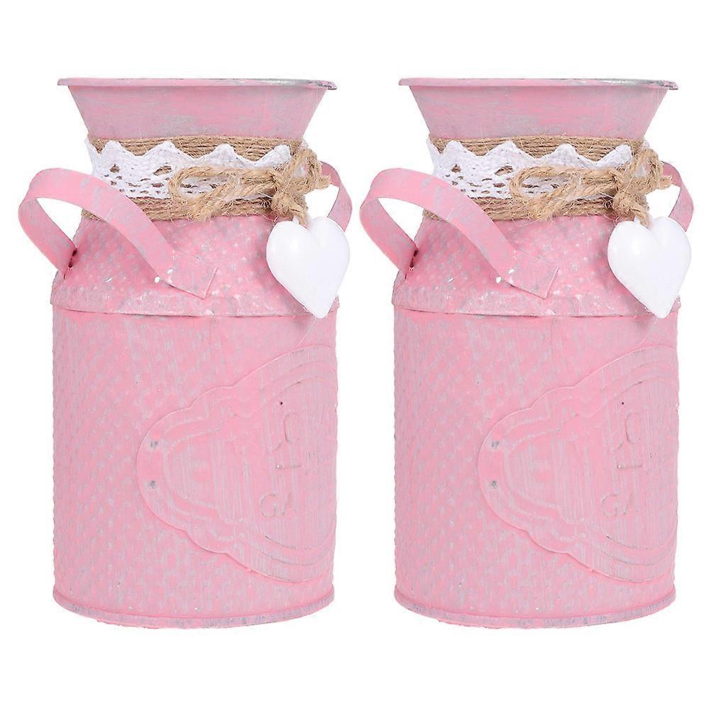 Flower Bucket 2Pcs Metal Planters Designed For Event Planners And Homeowners Perfect For Table Centerpieces With A Finish