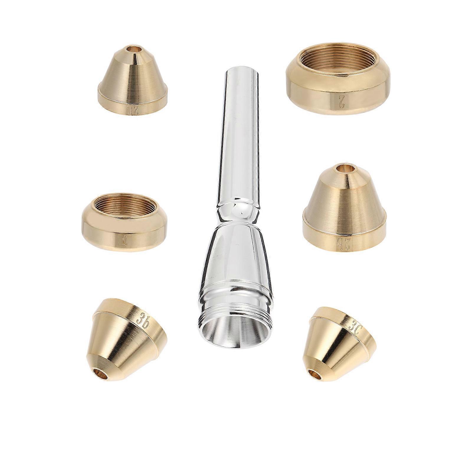 Trumpet Parts 7 Pcs Practical Accessory Kit For Beginners And Professionals In Silver Color Designed For Easy To Sound Performance