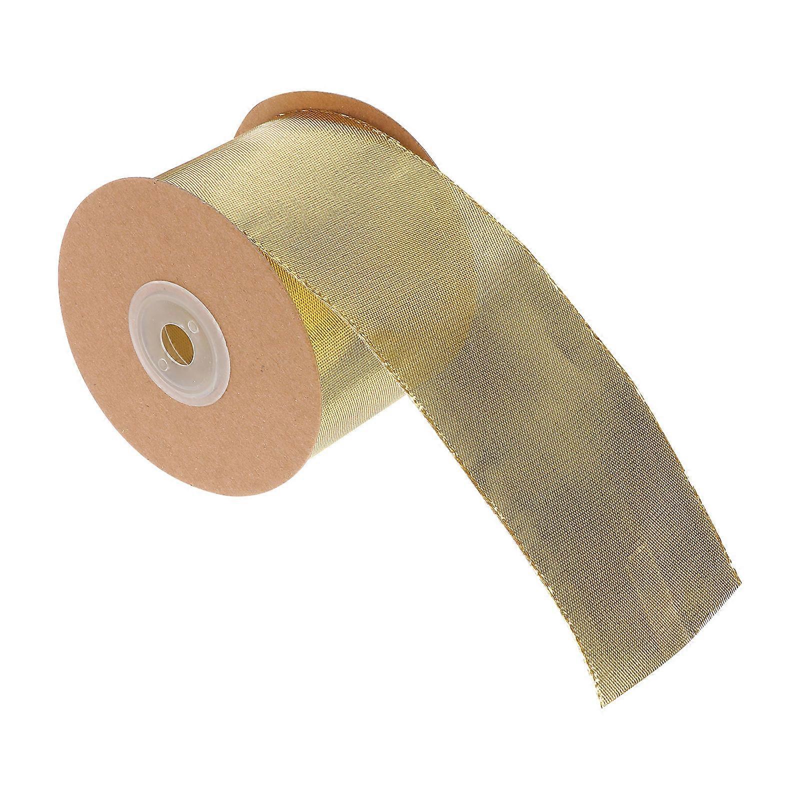 Craft Ribbon For Flower Bouquets Designed For Holiday And Festival Use 1 Roll Golden Material