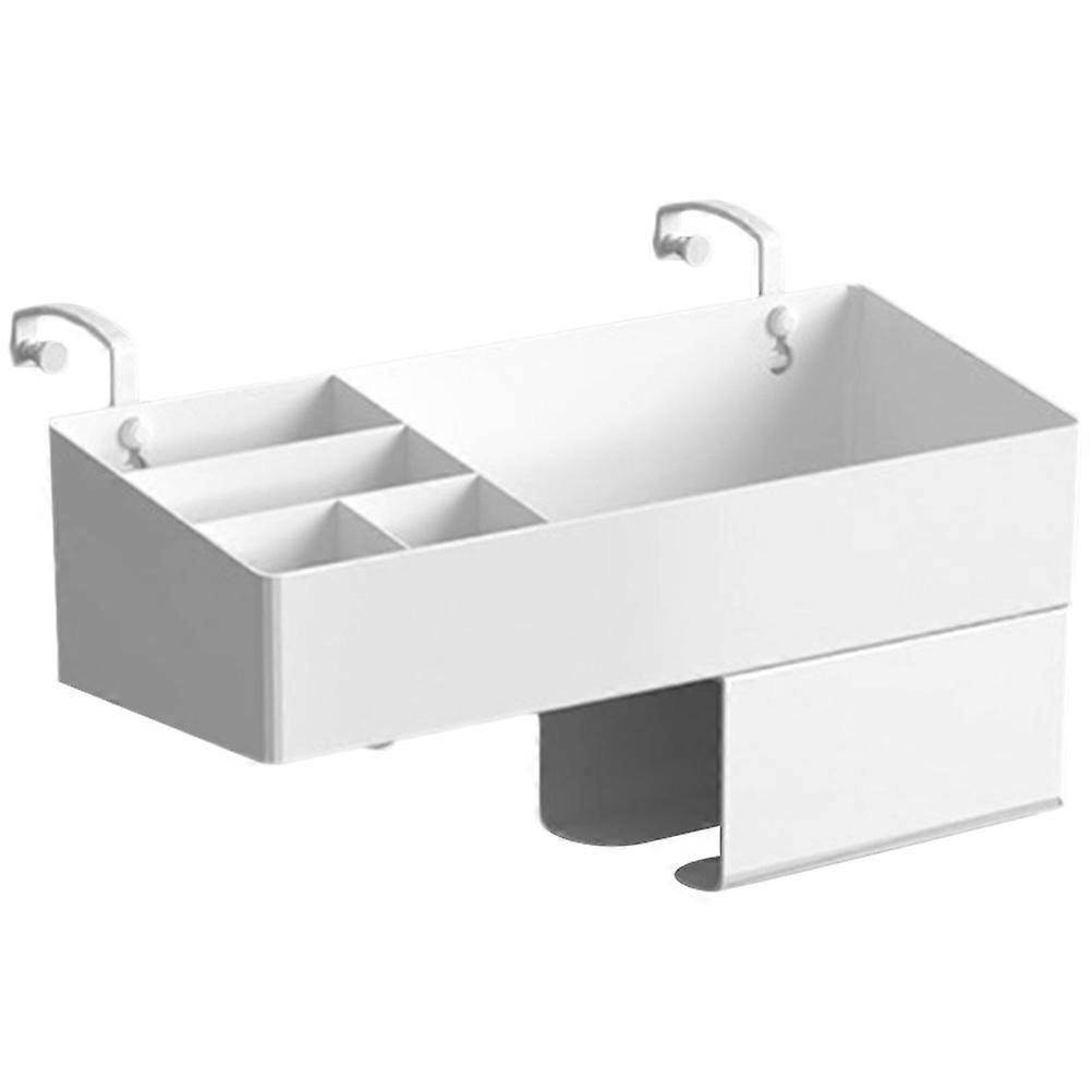 Durable Plastic Storage Box for Home Bathroom Organizer White Practical Compartment Design 7.8x4.9x8.6 inches