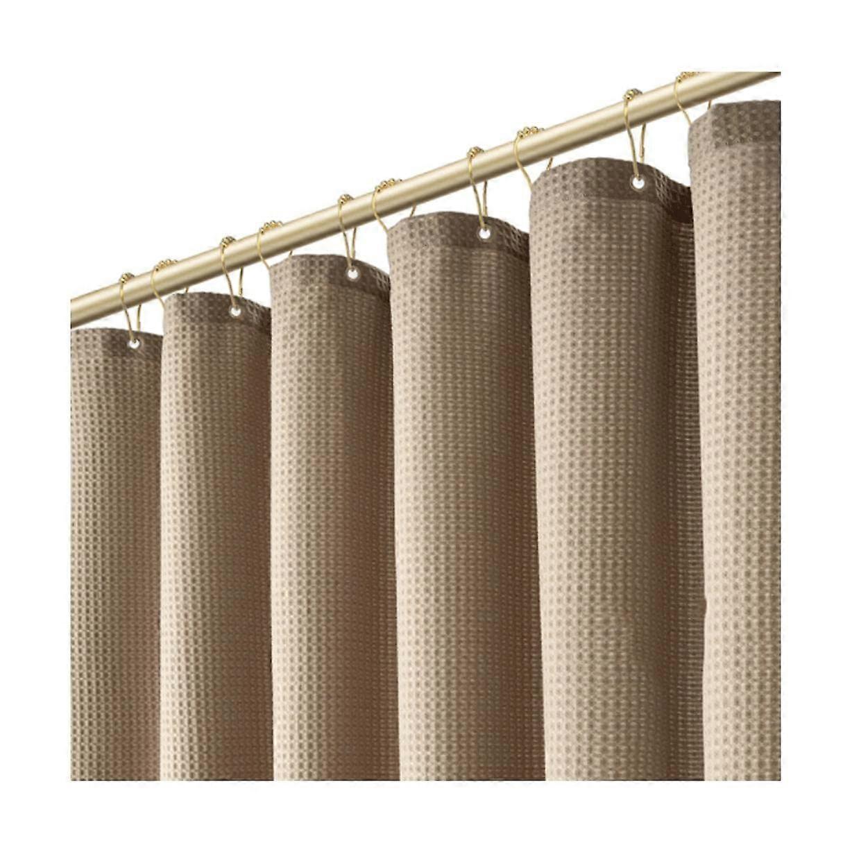 Waffle Pattern Shower Curtain 72x72 Inches, Durable Machine Washable Fabric with Rustproof Grommets for Bathroom Decor