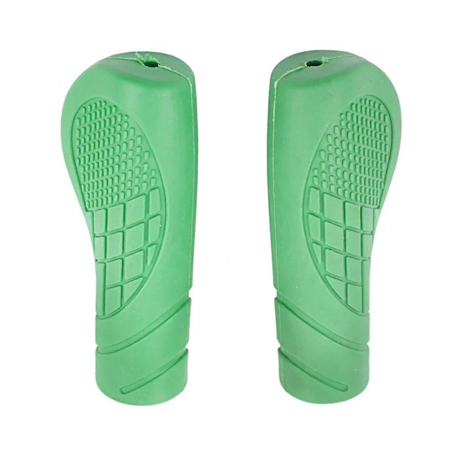 Compatible with KuGoo M4, handlebar grip, nonslip rubber (Green, pair).