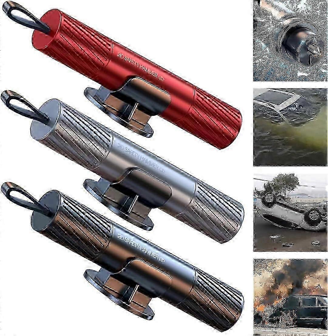 Car Emergency Escape Tool: 2-in-1 Glass Breaker & Seatbelt Cutter with Tungsten Steel Blade & Spring Mechanism for Vehicles