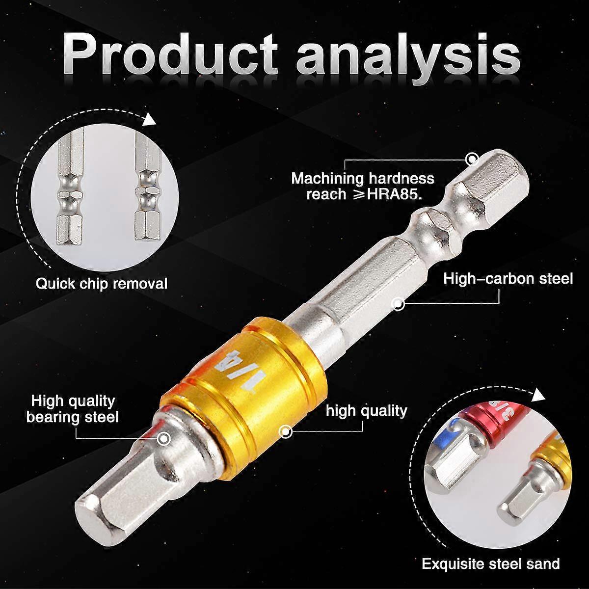 1/4" to 1/2" socket conversion kit Universal hexagonal shank impact adapter for power/hand tools