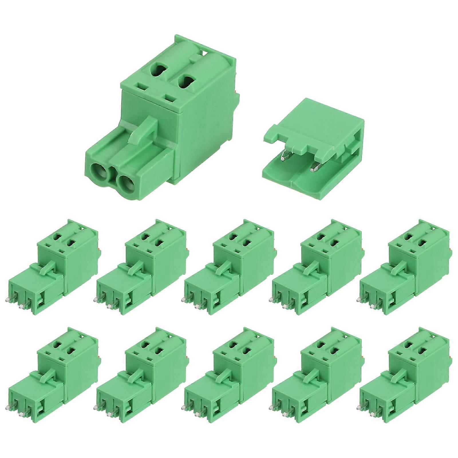 30pcs 2 Pin 5.08mm/0.2' Pitch PCB Mount Screw Terminal Block Connectors Straight No Soldering 2EDGKD Male and Female Connector for 2810AWG