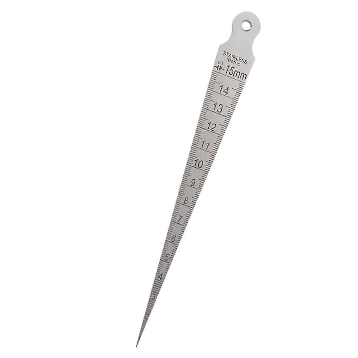 Pore Size Ruler Conical Welder Measuring Tool Stainless Steel 15X1.6cm Welding Gauge Feeler Gauge Metric Test Ruler