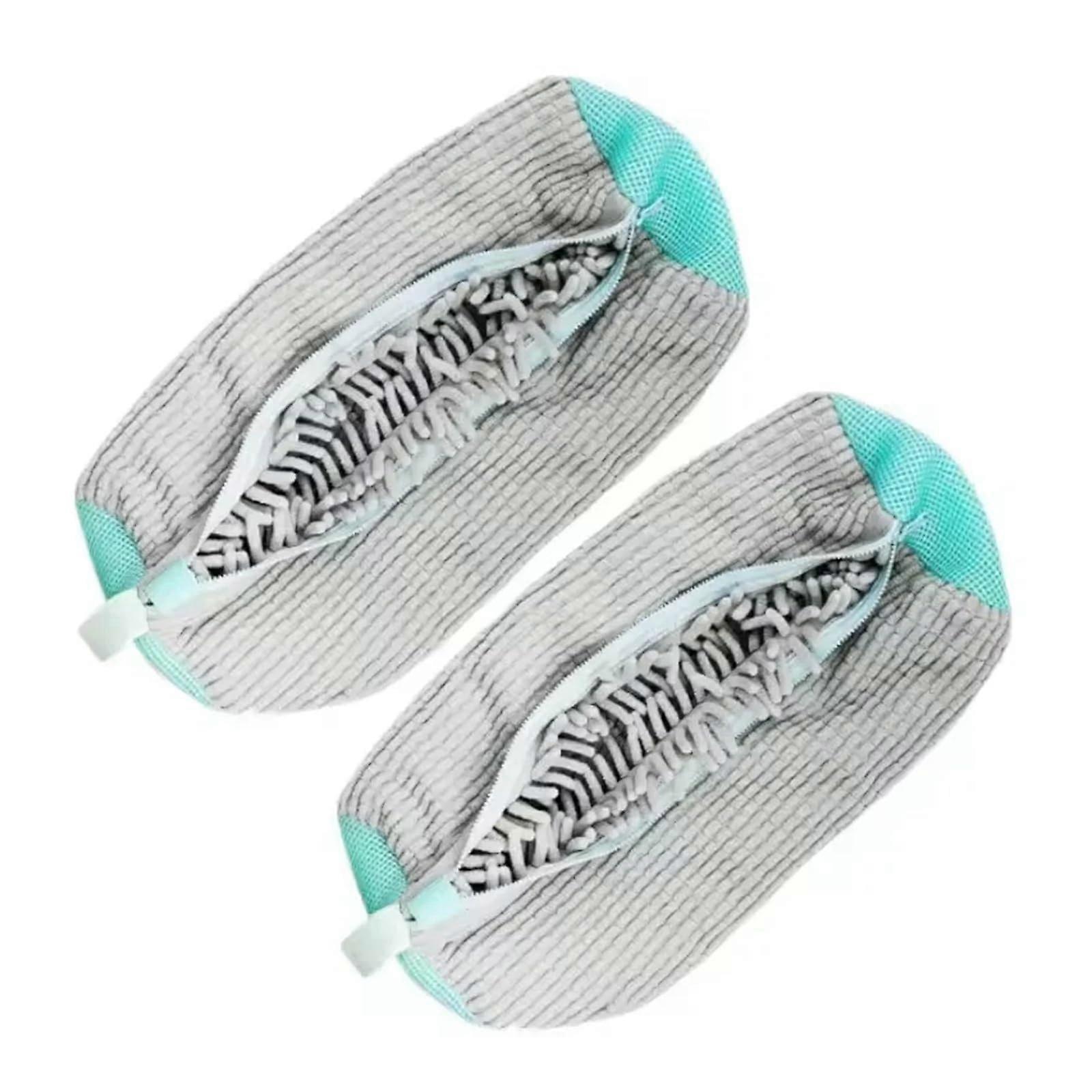 Washing Shoes Bag Protector 1/2PCS Fluffy Polyester Laundry Bag for Machine Washing and Drying Shoes - 2PCS Gray