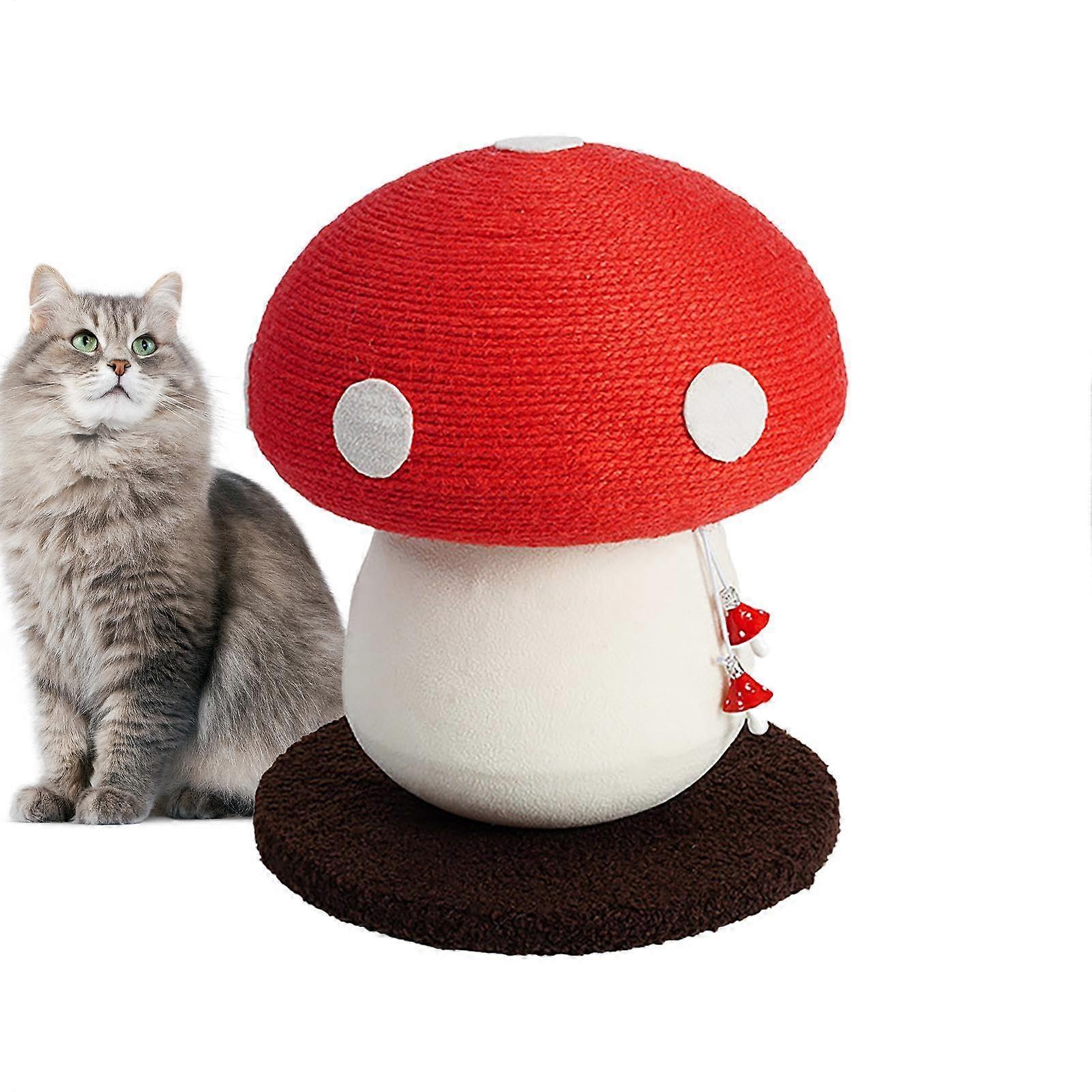 Cat scratching post Made of sisal rope in mushroom shape Cute cat scratcher pet training toy for house cats, mushroom design
