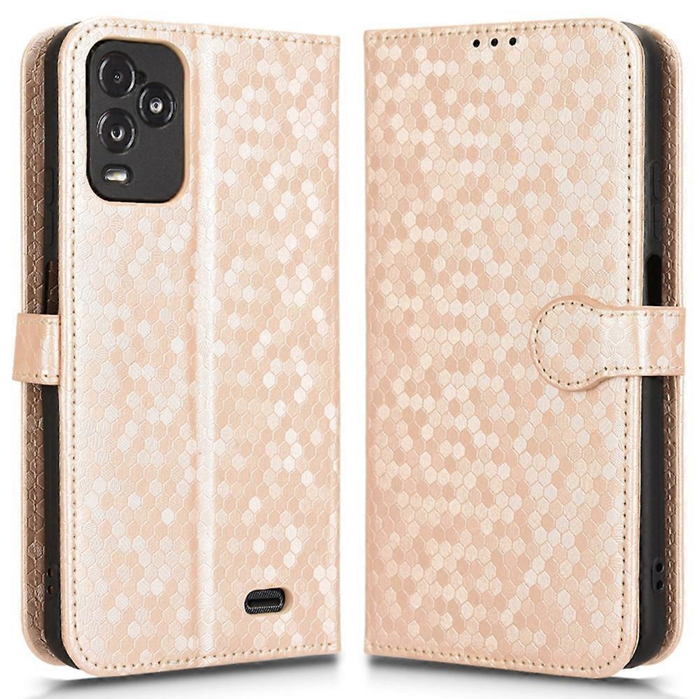 Compatible For BLU View 5 Pro Wallet Case Dot Pattern Imprint PU Leather Phone Cover