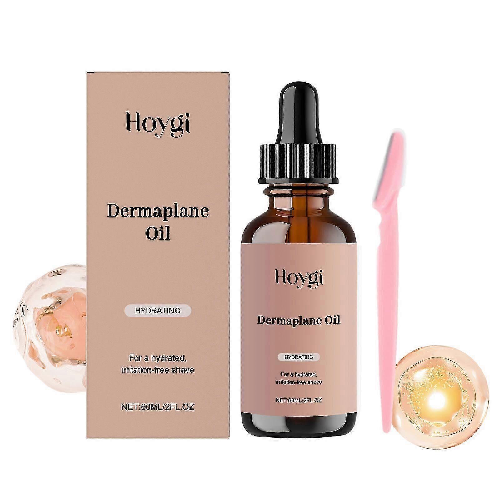 Dermaplaning Tool Set, Hydrating Dermaplane Oil with 1pcs Face Razor for Smooth, Glowing Skin, Removes Unwanted Hair
