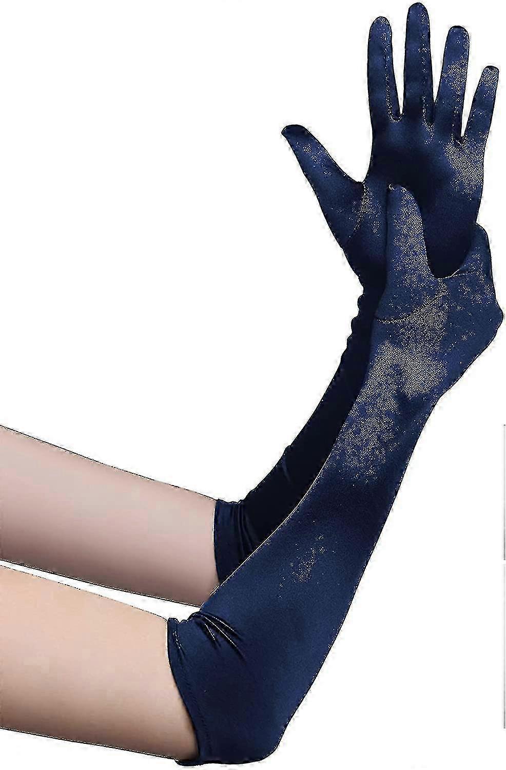 Lange Oper Party 20er Jahre Satin Handschuh Dehnbar Erwachsene Größe Ellbogenlänge