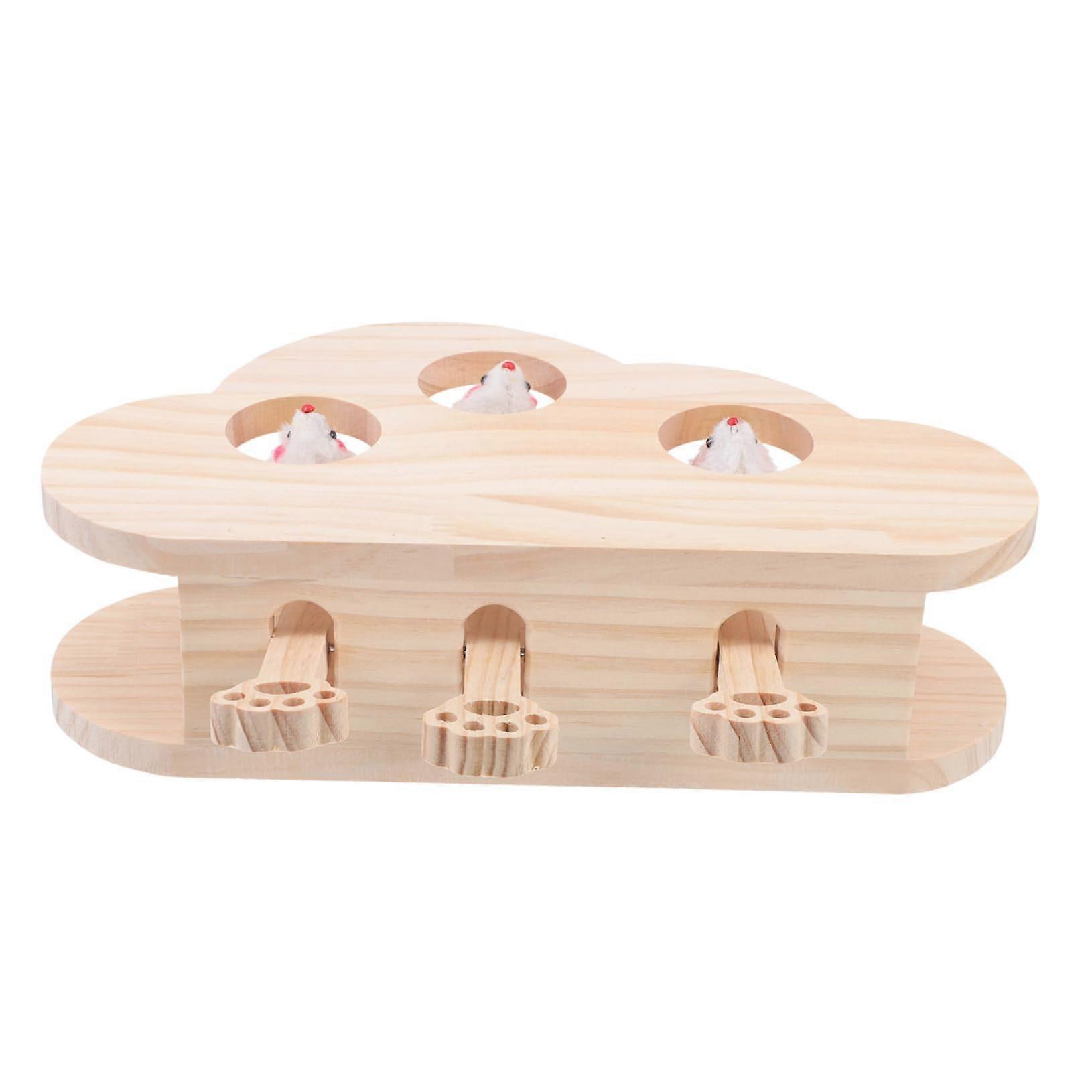 Wooden Cat Whack Interactive Pet for Engaging Playtime Encourages Exercise and Curiosity for Indoor Cats Catnip for