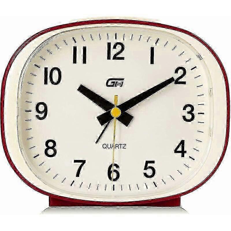 13.5x11.5cm Red Silent Snooze Alarm Clock With Light Modern Musical Alarm Clock