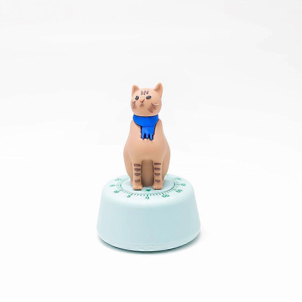 Cat-shaped mechanical kitchen timer (brown)