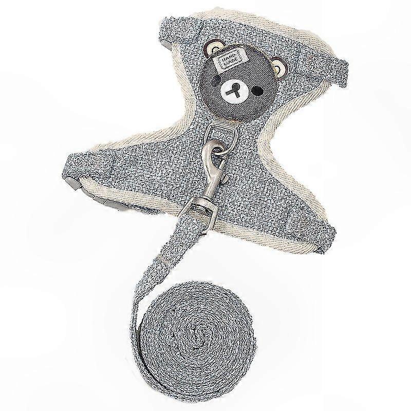 Adjustable Mesh Vest Harness with Leash for Cats, Rabbits, and Small Dogs, Lightweight and Soft Breathable Chest Harness for Puppy Training